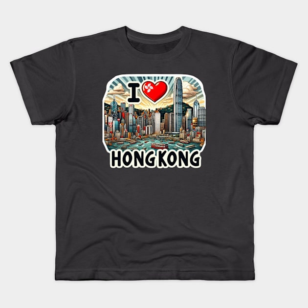 I Love Hong Kong Kids T-Shirt by BukovskyART